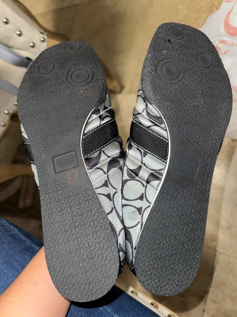 Coach Black and Gray Signature Pattern Lace-Up Sneakers - Picture 4 of 10